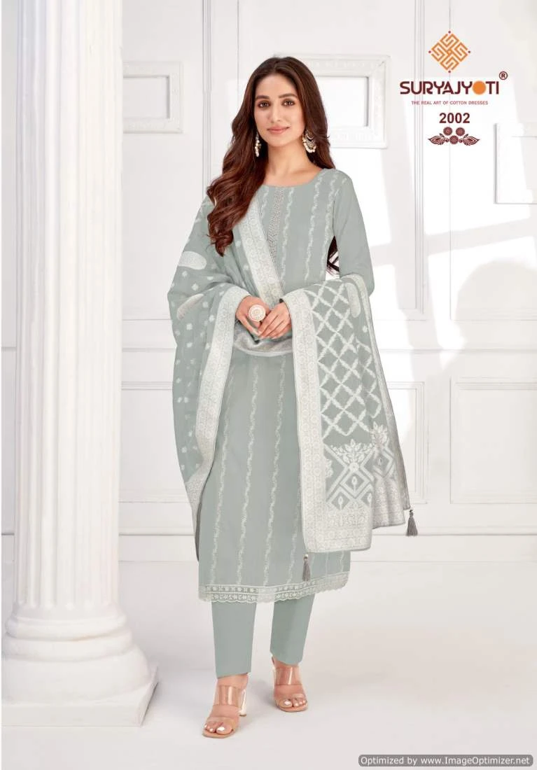 Suryajyoti Khanak Advance Vol 2 Jaam Satin Wholesale Fancy Salwar Suit Catalog — Wholesale Salwar Suits, MPA wholesale from Surat - Gallery Image 5